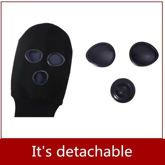 Black Cap Full Face Cover Winter Fleece Knitted Mask - Prozone