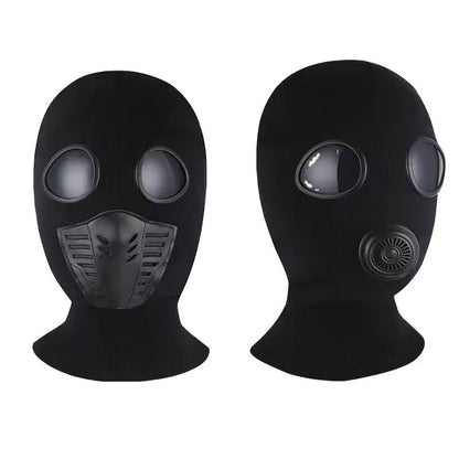 Black Cap Full Face Cover Winter Fleece Knitted Mask - Prozone