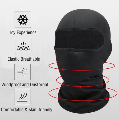 Black Cap Full Face Cover Winter Fleece Knitted Mask - Prozone
