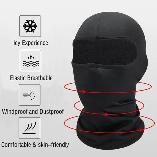 Black Cap Full Face Cover Winter Fleece Knitted Mask - Prozone