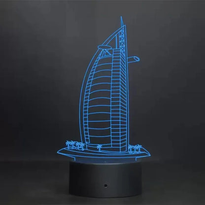 Burjkhalifa shape 3d acrylic lamp with wooden base - Prozone