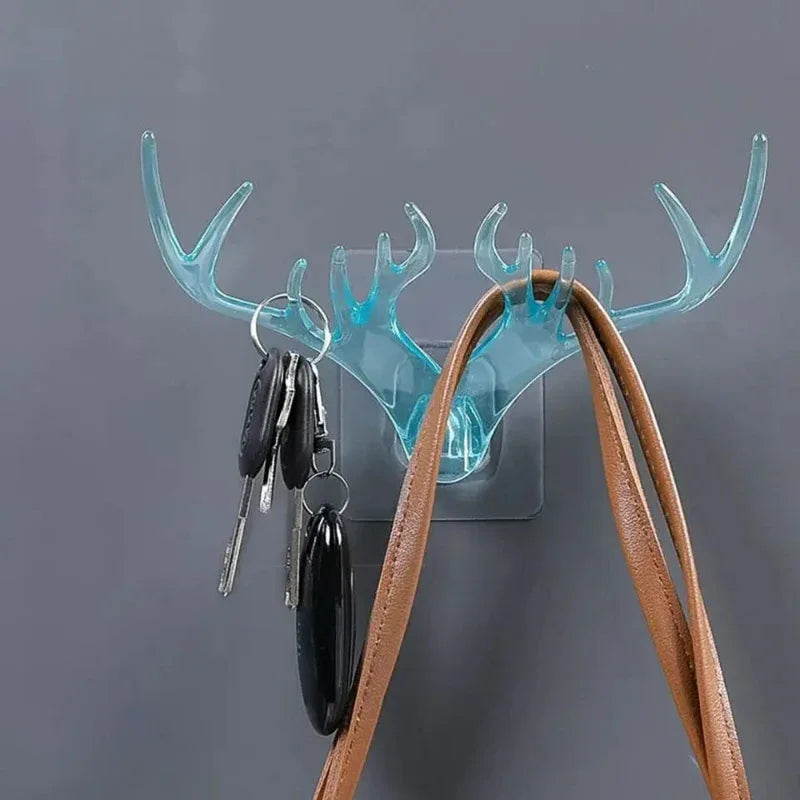 Deer head horn shaped key holder sticker wall - Prozone