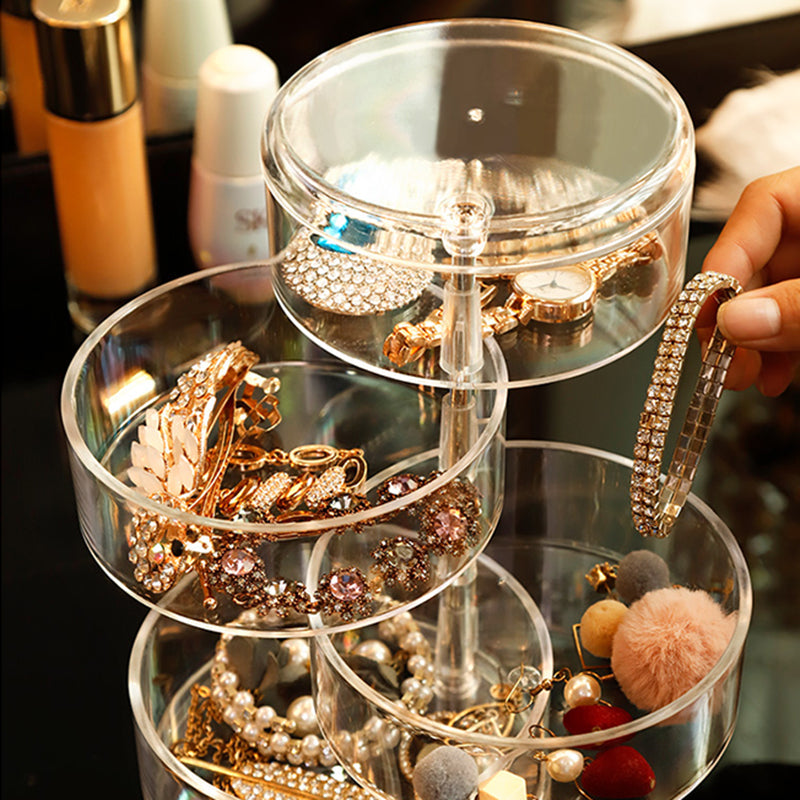 360 degree rotating jewellery organizer with lid - Prozone