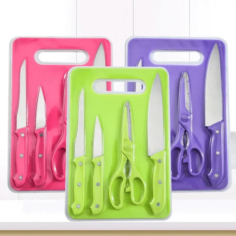 5 pcs kitchen knife set with cutting board - Prozone