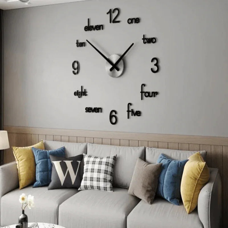 Diy 3d modern acrylic wall clock large - Prozone