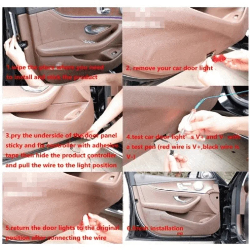 2pcs white red led car door anti-collision warning light - Prozone