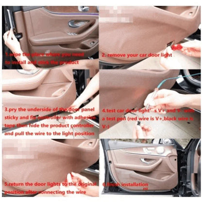 2pcs white red led car door anti-collision warning light - Prozone