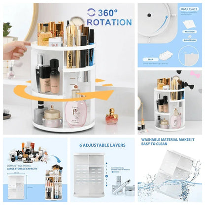 Diy 360 swivel makeup organizer vanity shelf - Prozone