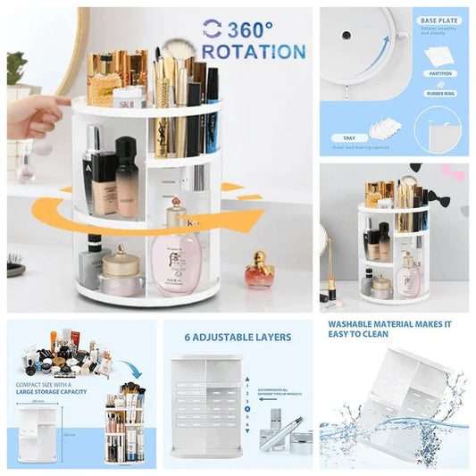 Diy 360 swivel makeup organizer vanity shelf - Prozone