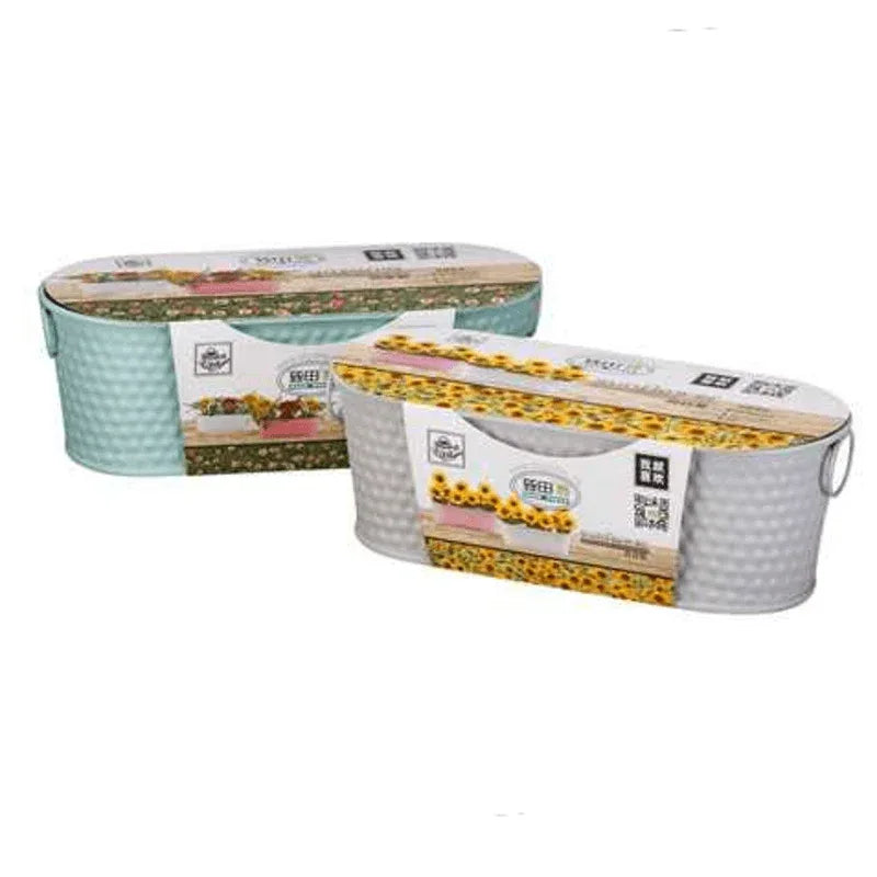 Stainless steel flower pot with coco peat n seeds - Prozone