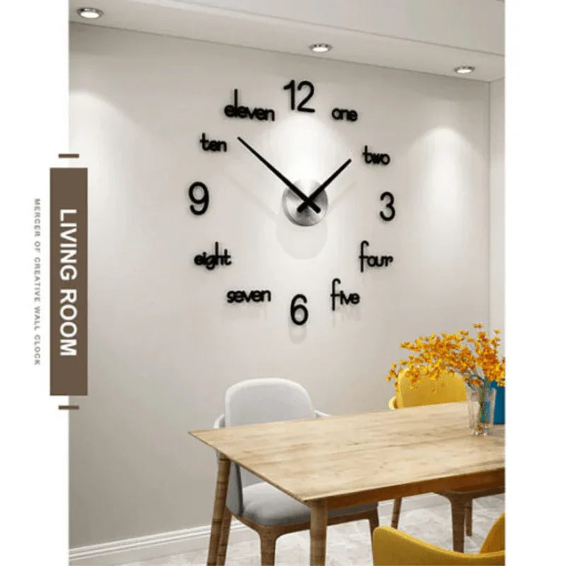 Diy 3d modern acrylic wall clock large - Prozone
