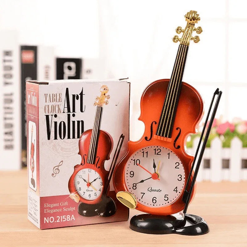 Creative table clock student violin - Prozone