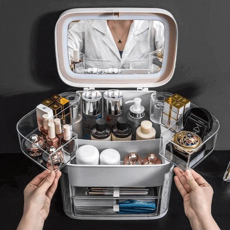 Multiple drawer makeup organizer with mirror - Prozone
