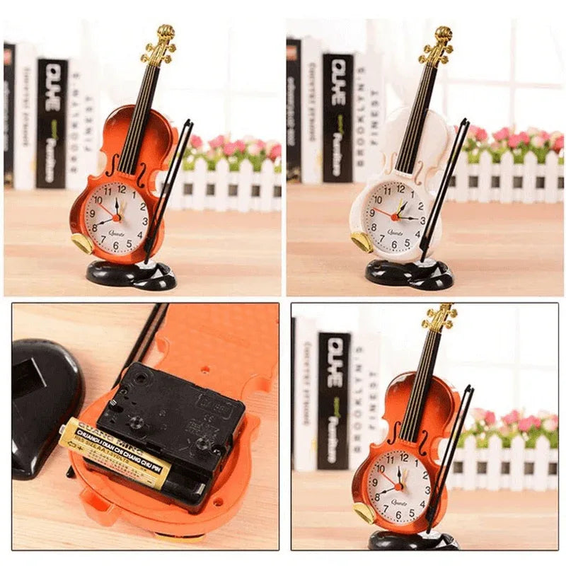 Creative table clock student violin - Prozone