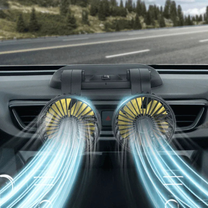 Fast cooling dashboard double heads mini fan - Prozone