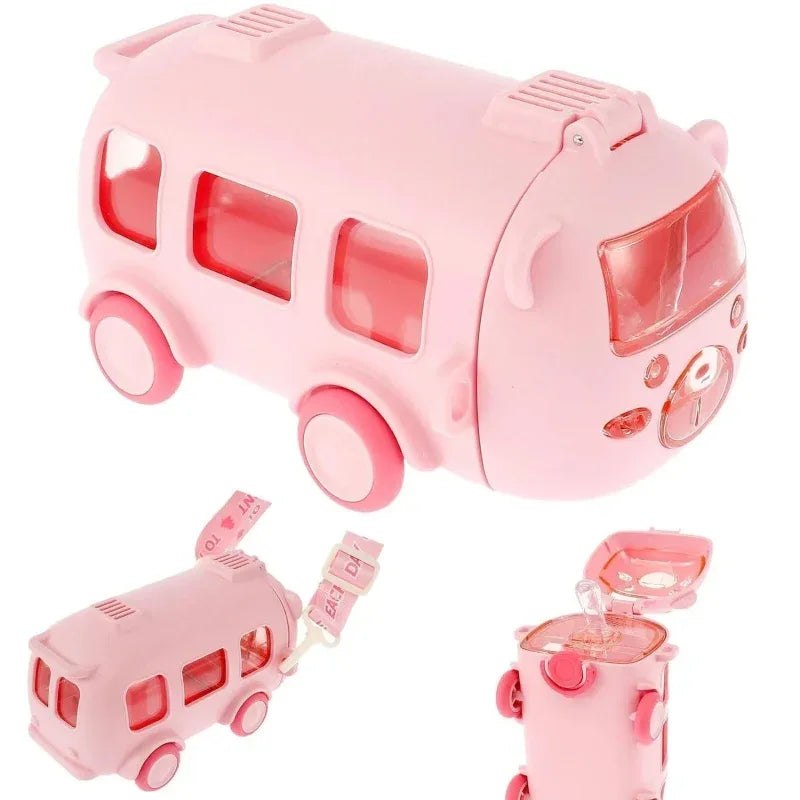Cute Bus Shaped Water Bottle With Straw - Prozone