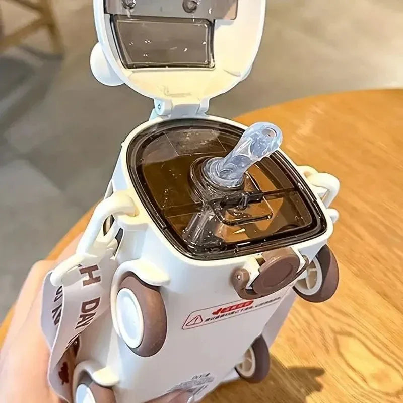 Cute Bus Shaped Water Bottle With Straw - Prozone