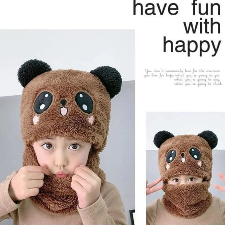 Winter Kids Hat Scarf All in one Cute Cartoon - Prozone