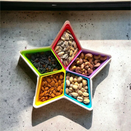 Star Shape 5 Cell Colorful Spice Rack Set with Lid - Prozone