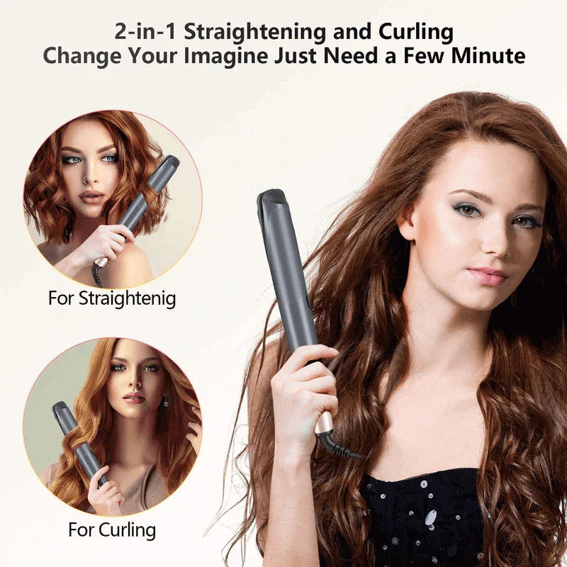 2 in 1 twisted hair straightener and curler iron - Prozone