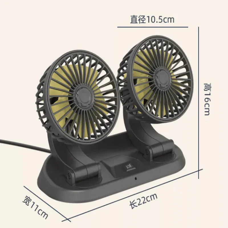 Fast cooling dashboard double heads mini fan - Prozone