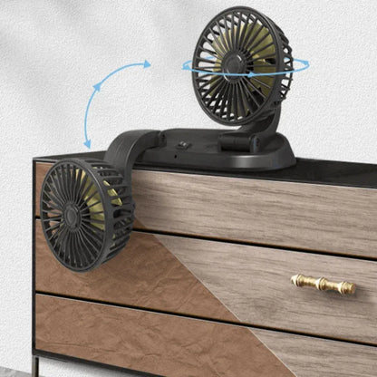 Fast cooling dashboard double heads mini fan - Prozone