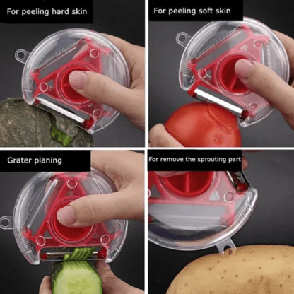 Rotatory trio vegetable peeler with box - Prozone