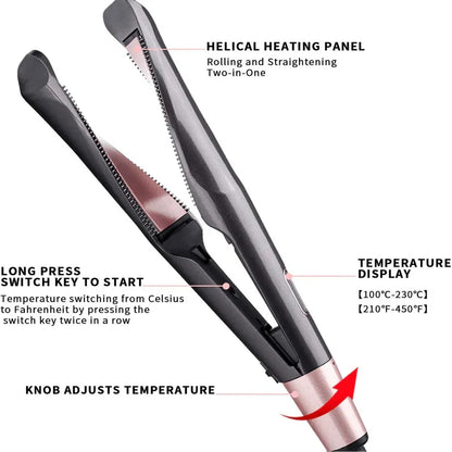 2 in 1 twisted hair straightener and curler iron - Prozone