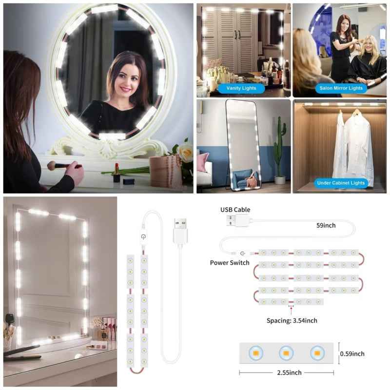 10 LED Makeup Mirror Light Strip - Prozone
