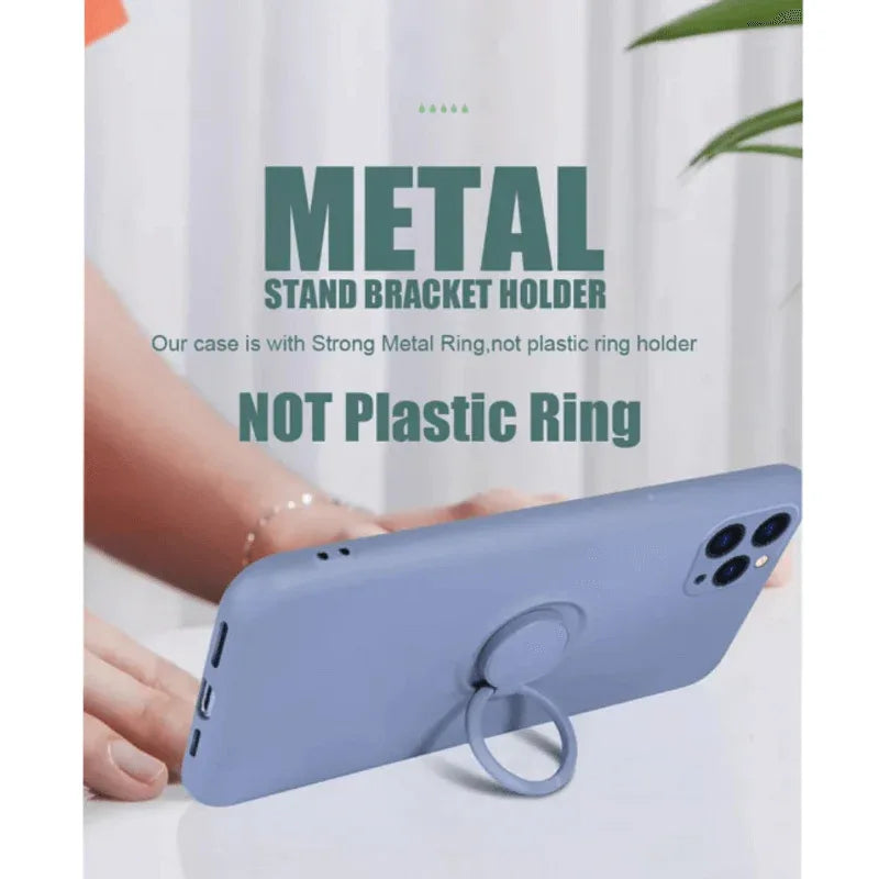 Silicone iphone 11 pro max cover with ring holder - Prozone