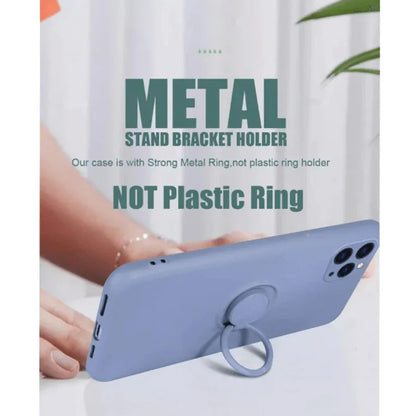 Silicone iphone 11 pro max cover with ring holder - Prozone