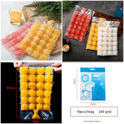 Pack of 10 self seal 24 grid kitchen ice bag - Prozone