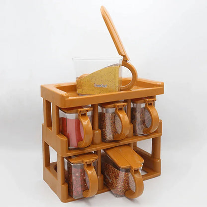 Spice rack tier set with 6 spice jars - Prozone