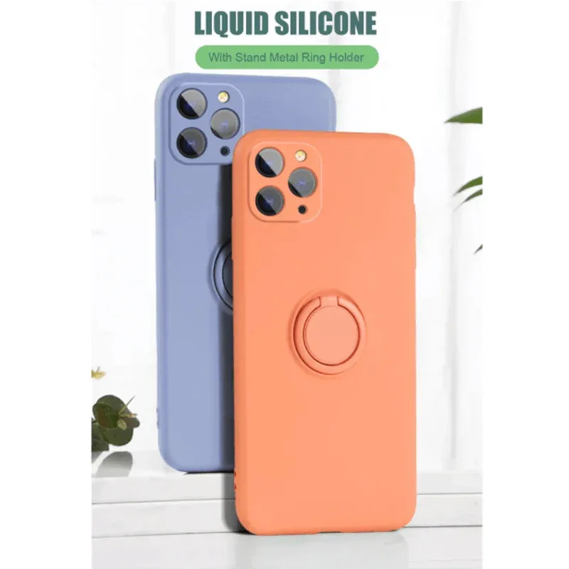 Silicone iphone 11 pro max cover with ring holder - Prozone