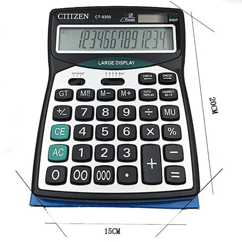 14 digit solar dual power calculator ct 9300 - Prozone