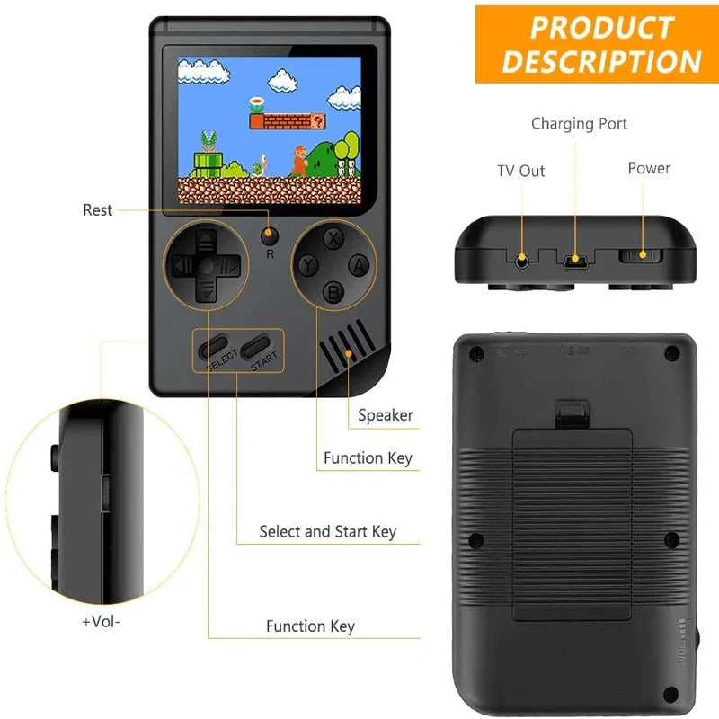 Retro fc 168 in 1 handheld game console - Prozone