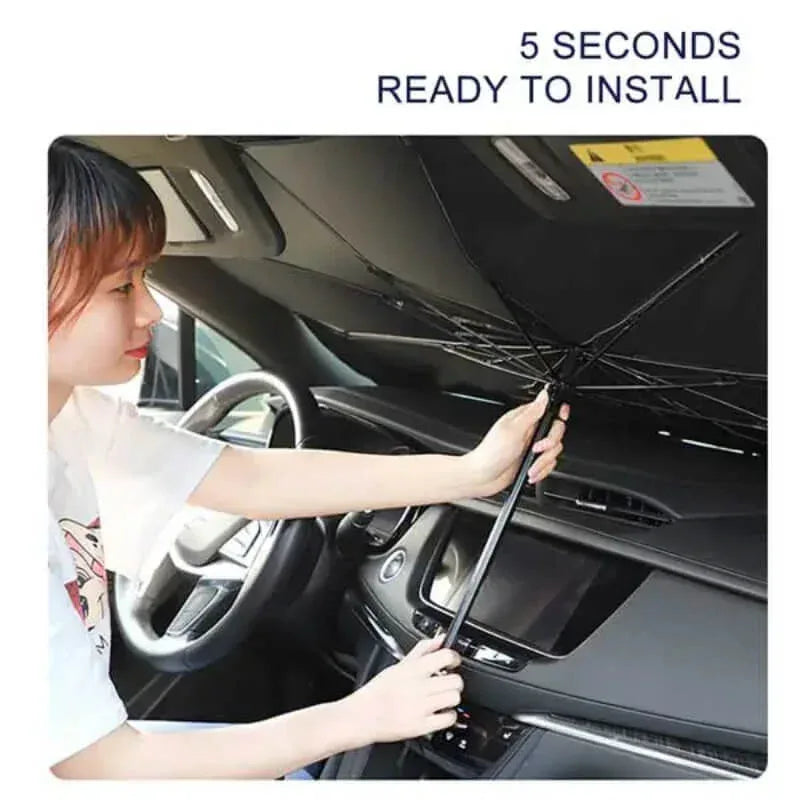 Alpha Car Windshield Sun Shade Foldable Umbrella - Prozone