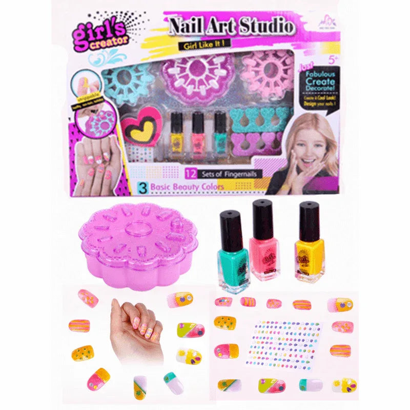 Nail art studio girls sparkling nail kit - Prozone