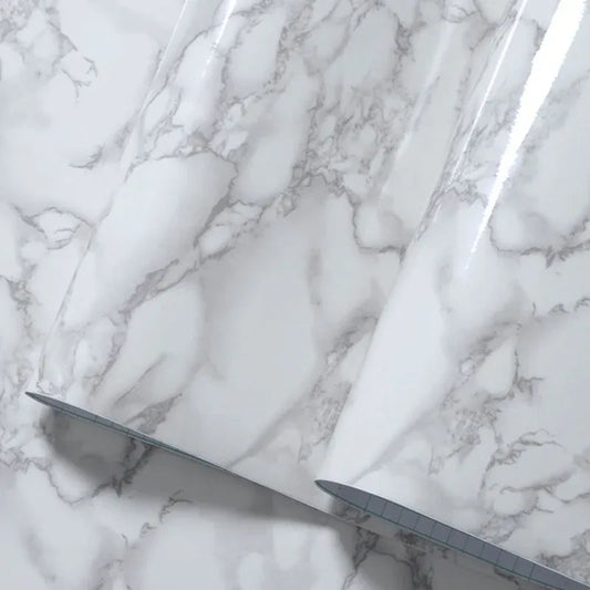 Self adhesive furniture sticker (white marble) - Prozone