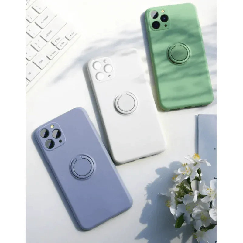 Silicone iphone 11 pro max cover with ring holder - Prozone