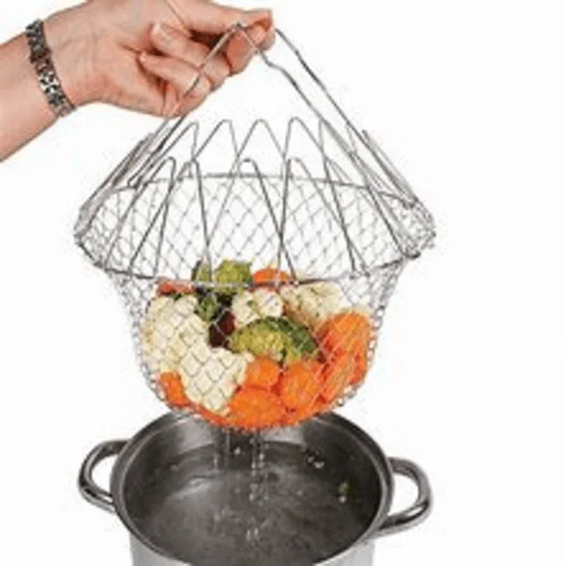 Steam rinse deep fry chef magic mesh basket - Prozone