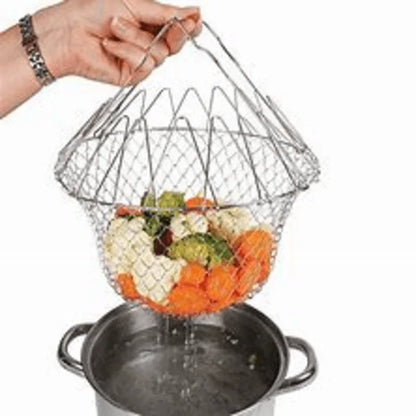 Steam rinse deep fry chef magic mesh basket - Prozone