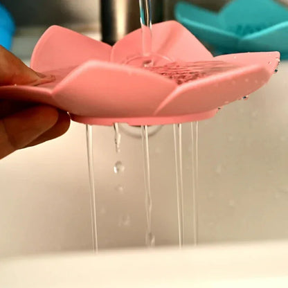 Silicone flower shape drain soap holder - Prozone