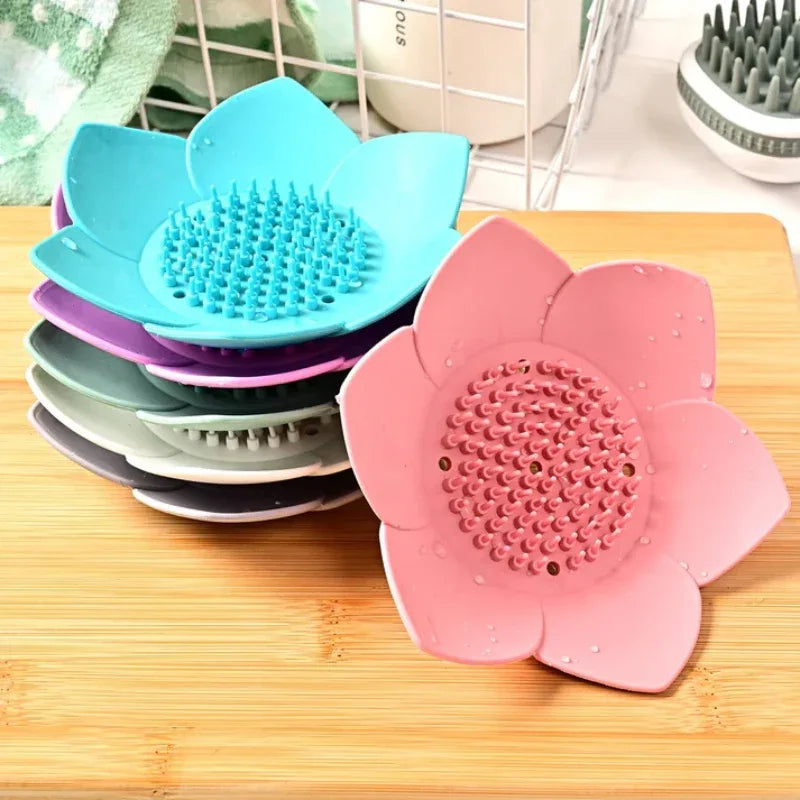 Silicone flower shape drain soap holder - Prozone