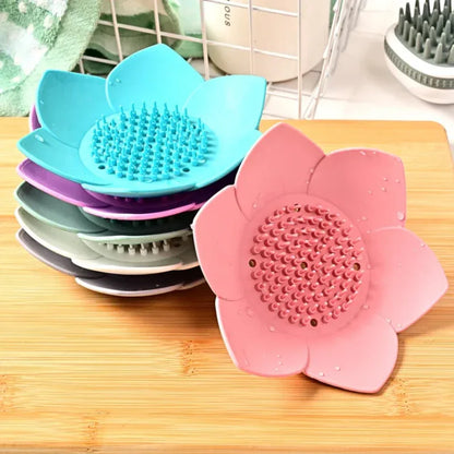 Silicone flower shape drain soap holder - Prozone