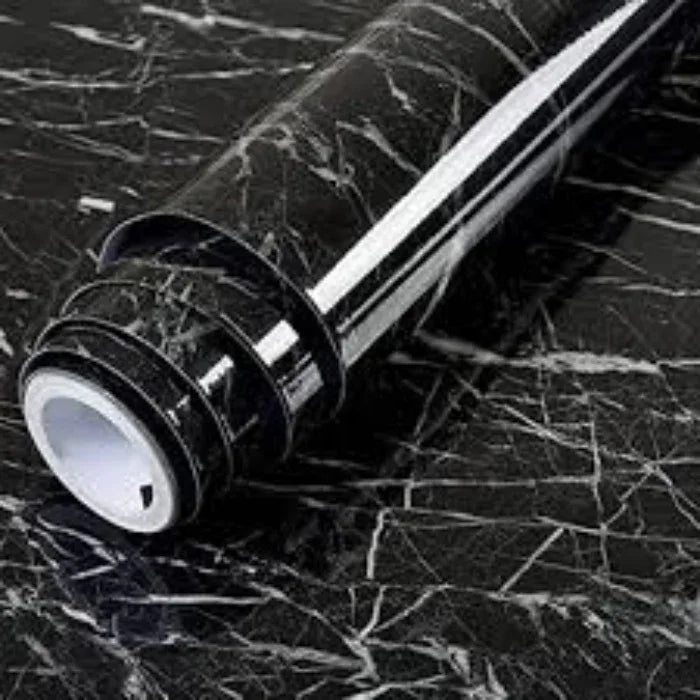 Self adhesive furniture sticker (black marble) - Prozone