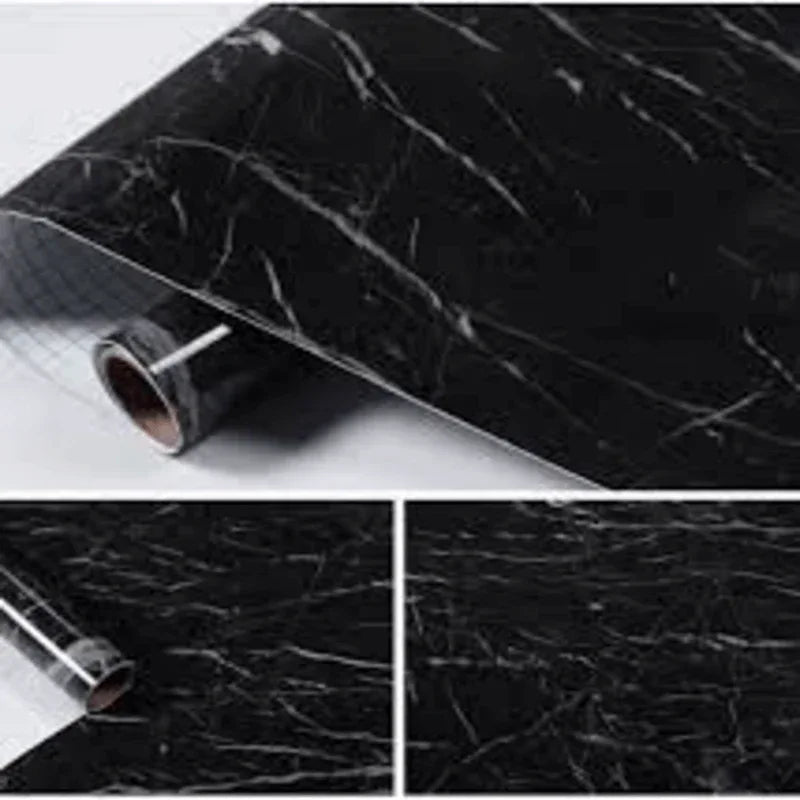 Self adhesive furniture sticker (black marble) - Prozone