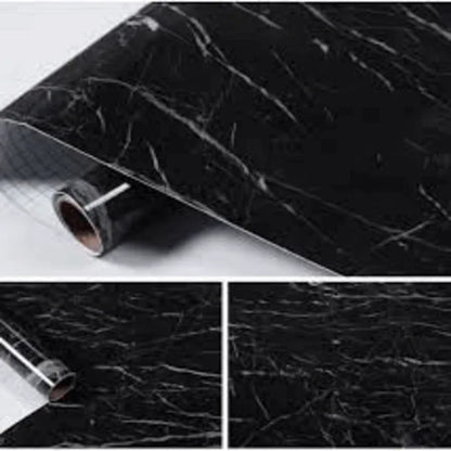 Self adhesive furniture sticker (black marble) - Prozone