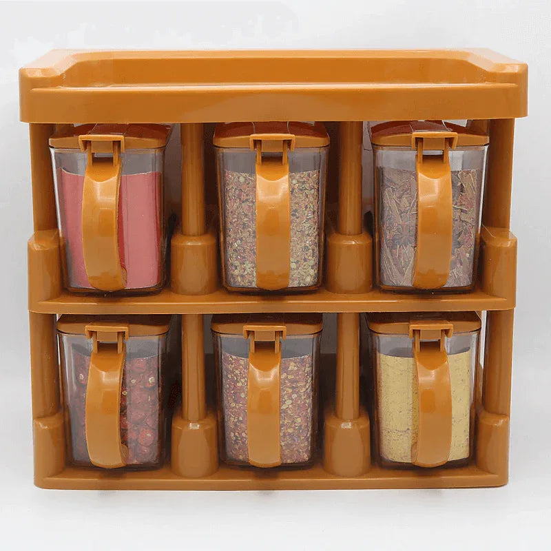 Spice rack tier set with 6 spice jars - Prozone