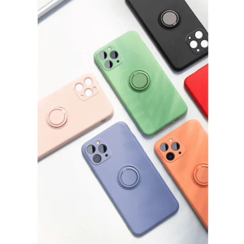 Silicone iphone 11 pro max cover with ring holder - Prozone